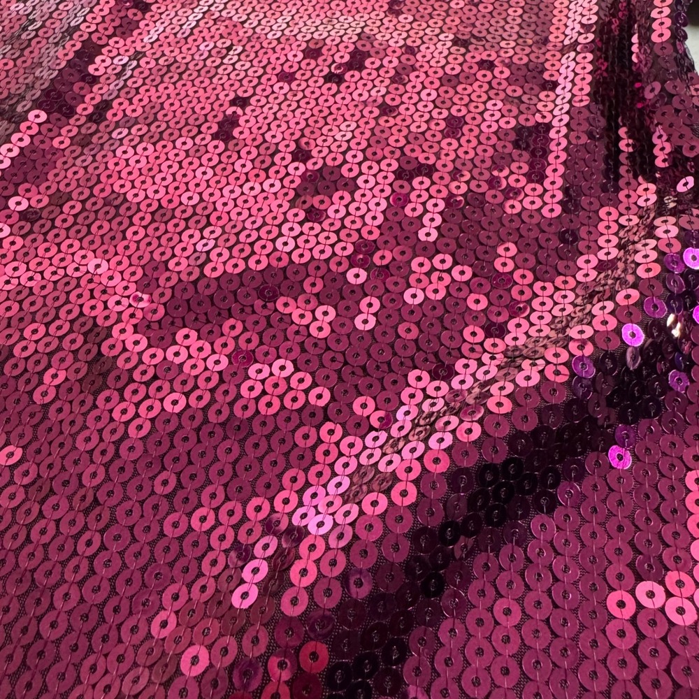 Michael Kors Womens Top Medium Sequin Short Sleeve Party Festive Purple Burgundy - Picture 8 of 9